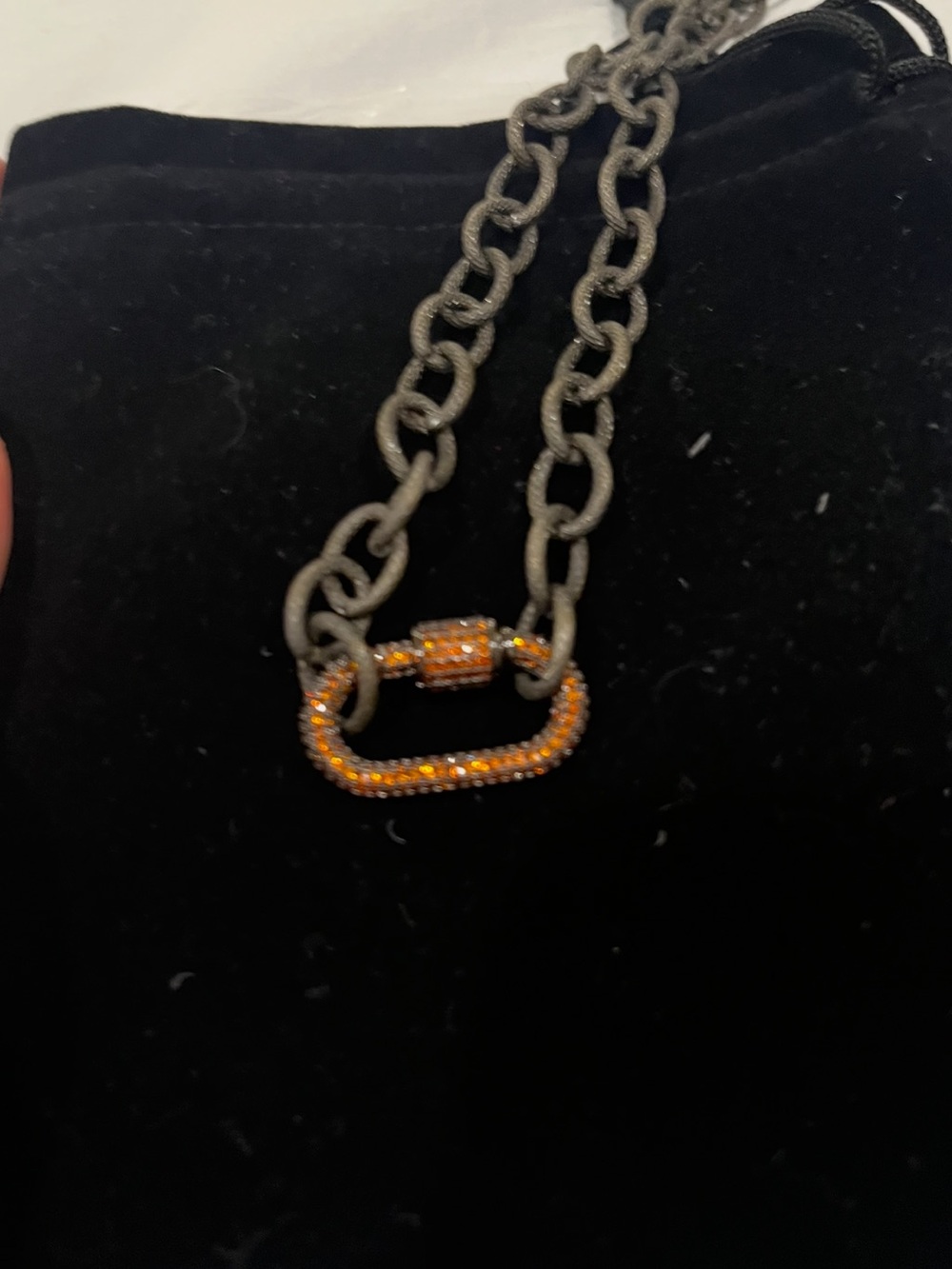 Freida Rothman Rhodium Necklace with Crystal Clasp - Picture 4 of 4